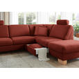 ECKSOFA in Mikrofaser Rot  - Wildeiche/Beige, Natur, Holz/Textil (286/236cm) - Voleo