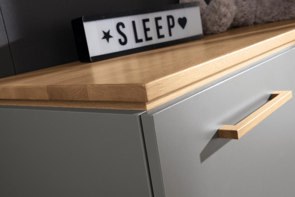 SIDEBOARD 123,3/92,1/57,2 cm  in Grau, Eichefarben  - Eichefarben/Grau, Design, Holz/Holzwerkstoff (123,3/92,1/57,2cm) - Paidi