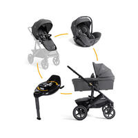 KINDERWAGENSET Vinca 4in1  - Graublau/Schwarz, Basics, Textil/Metall (65/109/97cm) - JOIE SIGNATURE