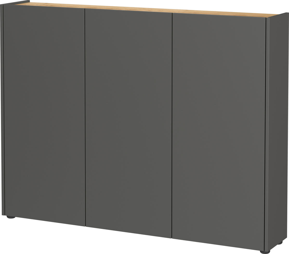 SCHUHSCHRANK Graphitfarben, Eichefarben  - Eichefarben/Schwarz, Design, Holzwerkstoff/Kunststoff (138/105/25cm)