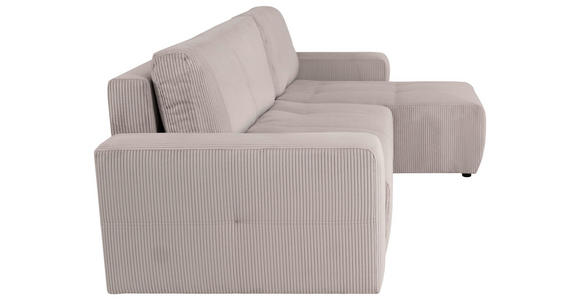ECKSCHLAFSOFA  mit Cord Hellbraun  - Hellbraun/Schwarz, KONVENTIONELL, Textil (248/146cm) - Xora
