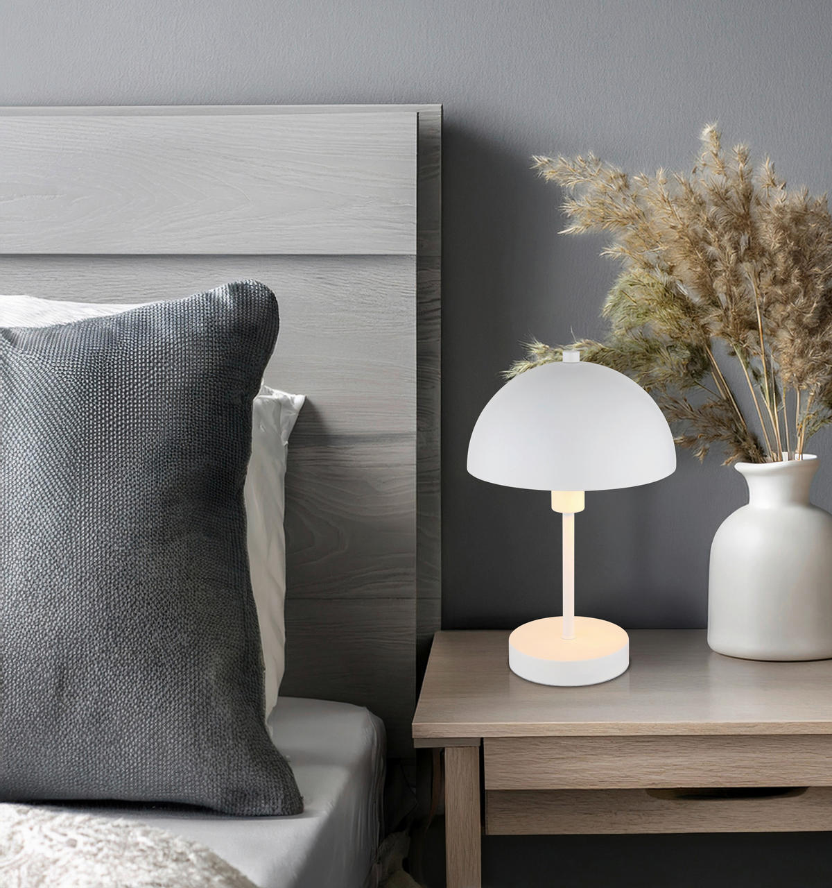 STOLNÍ LAMPA, E14, 20/31 cm  - bílá, Design, kov/plast (20/31cm) - Globo