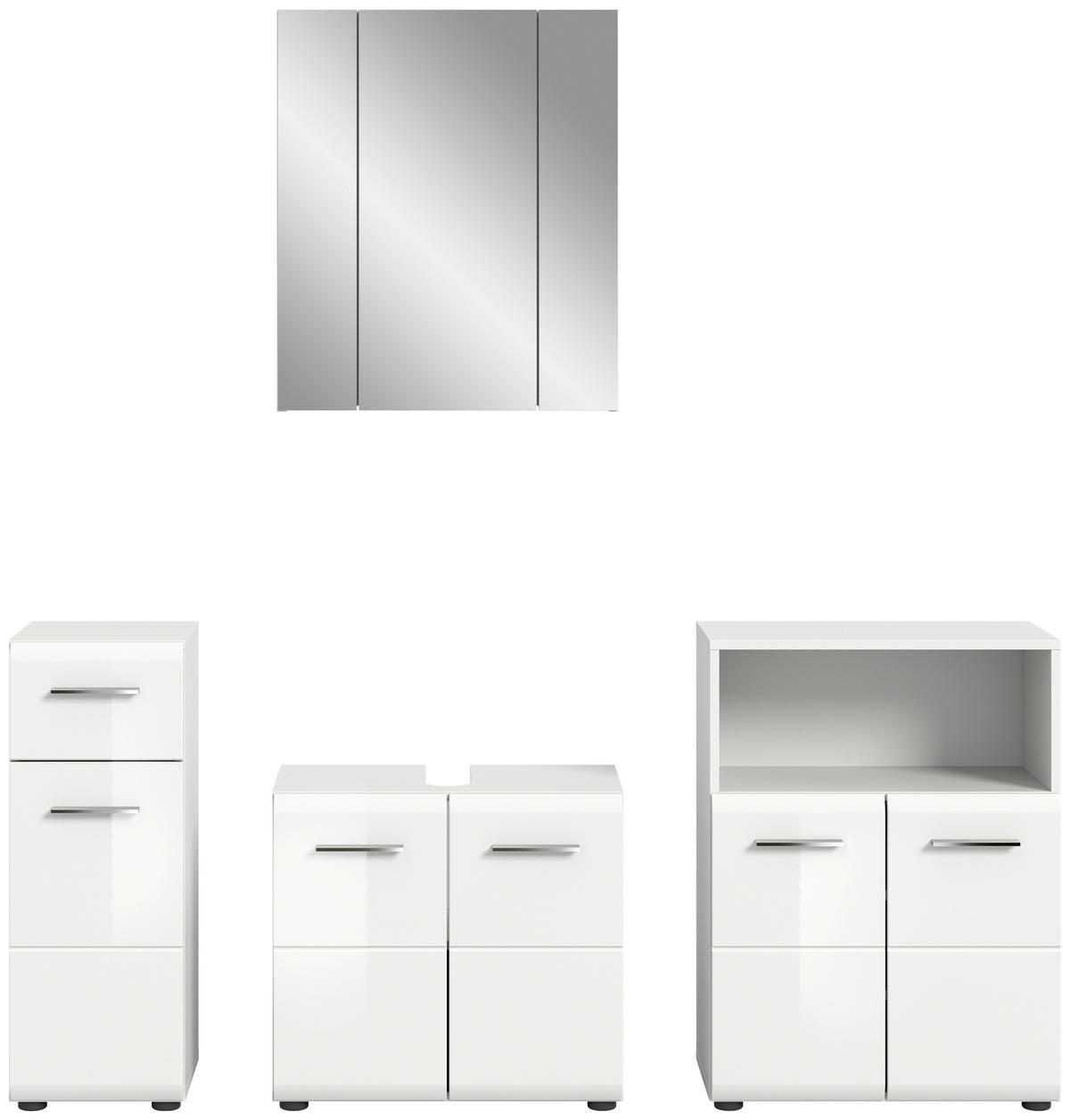 KOPALNICA  bela, visoki sijaj  - srebrne barve/črna, Moderno, umetna masa/leseni material (150cm) - MID.YOU