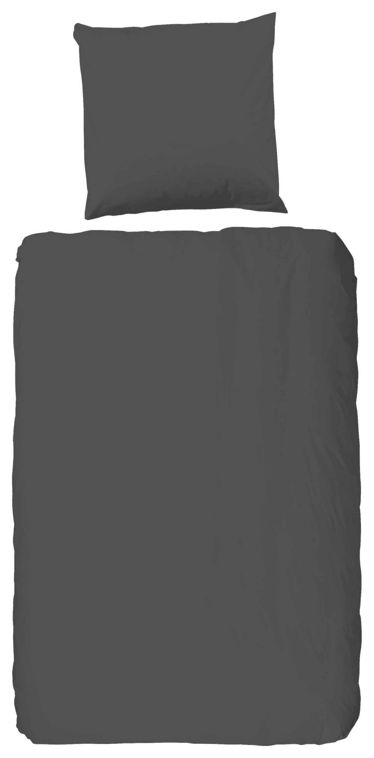 BETTWÄSCHE Uni Anthracite Renforcé 135/200 cm  - Anthrazit, Basics, Textil (135/200cm)