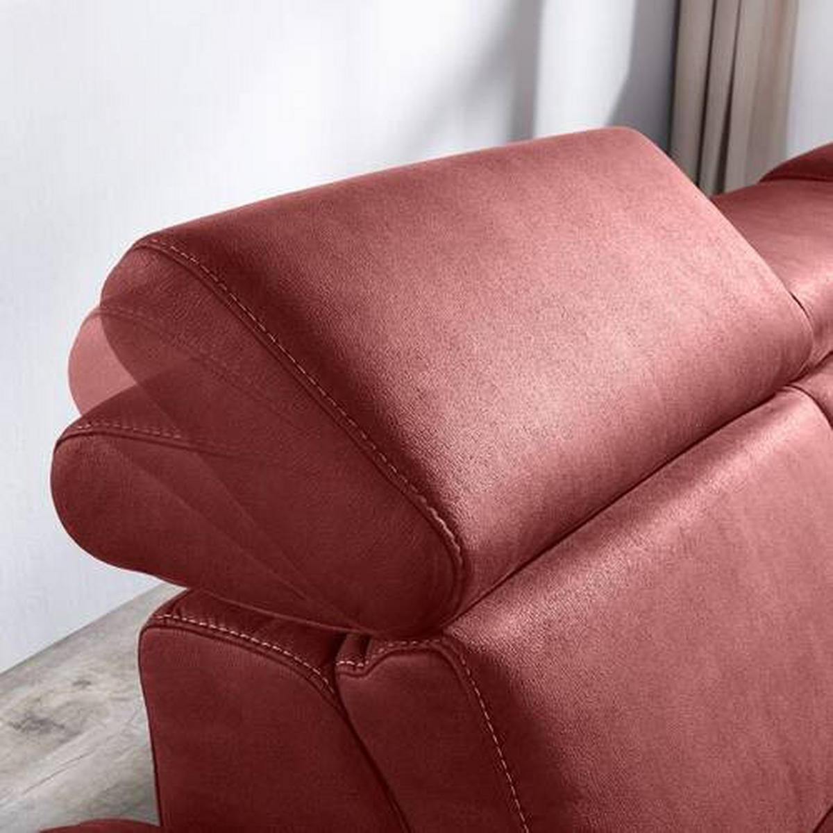 ECKSOFA in Flachgewebe Bordeaux  - Bordeaux/Beige, Design, Textil/Metall (271/239cm) - Cantus