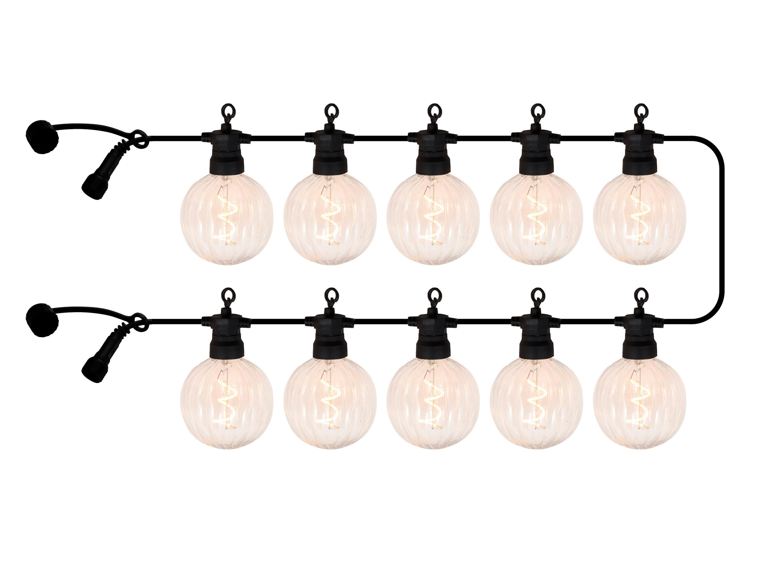 LICHTERKETTE 500 cm  - Transparent/Schwarz, KONVENTIONELL, Kunststoff (500cm)