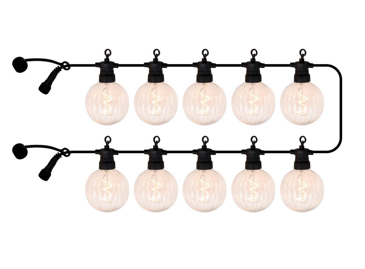 LICHTERKETTE 500 cm  - Transparent/Schwarz, KONVENTIONELL, Kunststoff (500cm)