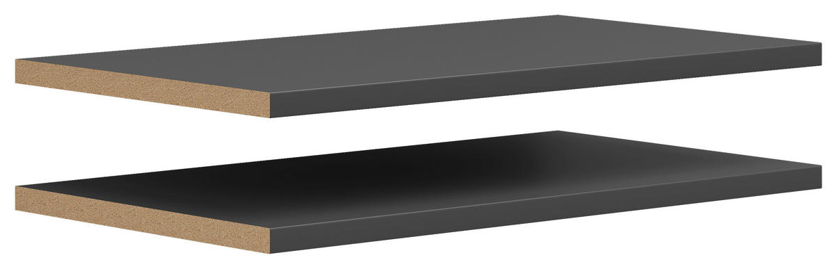 SET POLIC - barve grafita, Moderno, leseni material (66,9/2,2/36cm) - Carryhome