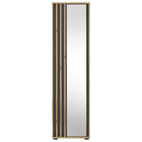 GARDEROBENSCHRANK Volano  in 57/195/38 cm  - Schwarz/Eiche Artisan, Design, Glas/Holzwerkstoff (57/195/38cm)