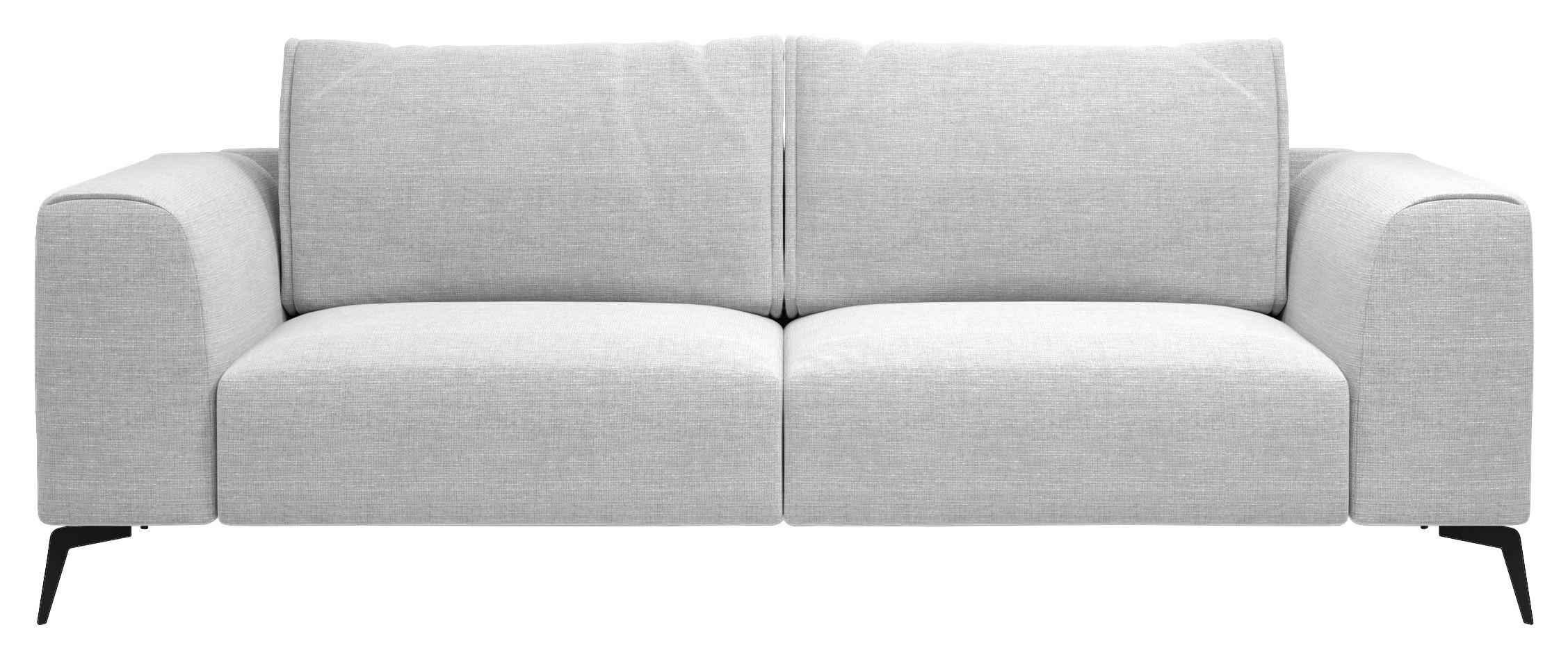 3-SITS SOFFA i flockad ljusgrå  - ljusgrå/svart, Design, metall/trä (246/87/88cm) - MID.YOU