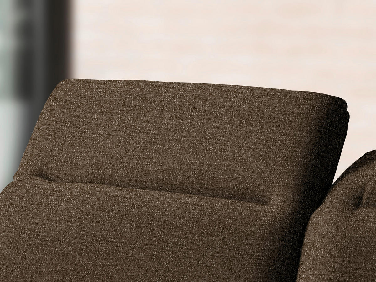 ECKSOFA in Webstoff Braun  - Schwarz/Braun, Design, Textil/Metall (180/289cm) - Stylife