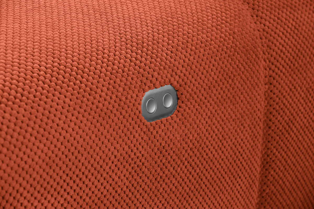 ECKSOFA in Velours Terracotta  - Terracotta/Schwarz, Design, Kunststoff/Textil (326/236cm) - Xora