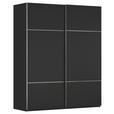 SCHWEBETÜRENSCHRANK  in Schwarz  - Chromfarben/Schwarz, KONVENTIONELL, Holzwerkstoff/Metall (181/223/68cm) - Novel