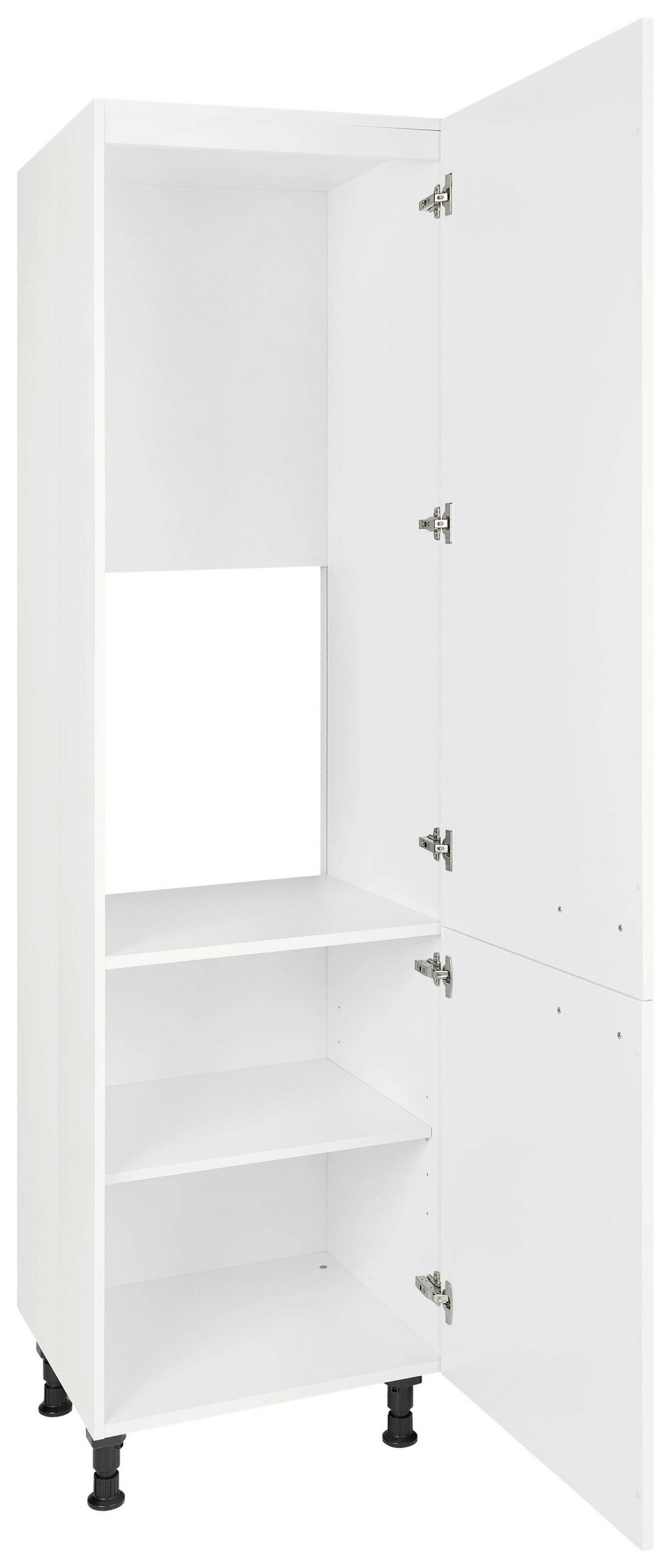 GERÄTEUMBAUSCHRANK 60/216,6/58 cm  in Weiß Hochglanz  - Edelstahlfarben/Weiß Hochglanz, MODERN, Holzwerkstoff/Metall (60/216,6/58cm) - Nobilia