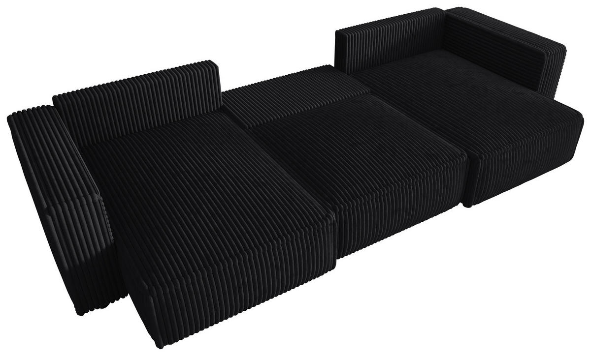 WOHNLANDSCHAFT Anthrazit Cord  - Anthrazit/Schwarz, MODERN, Kunststoff/Textil (153/350/153cm) - Xora