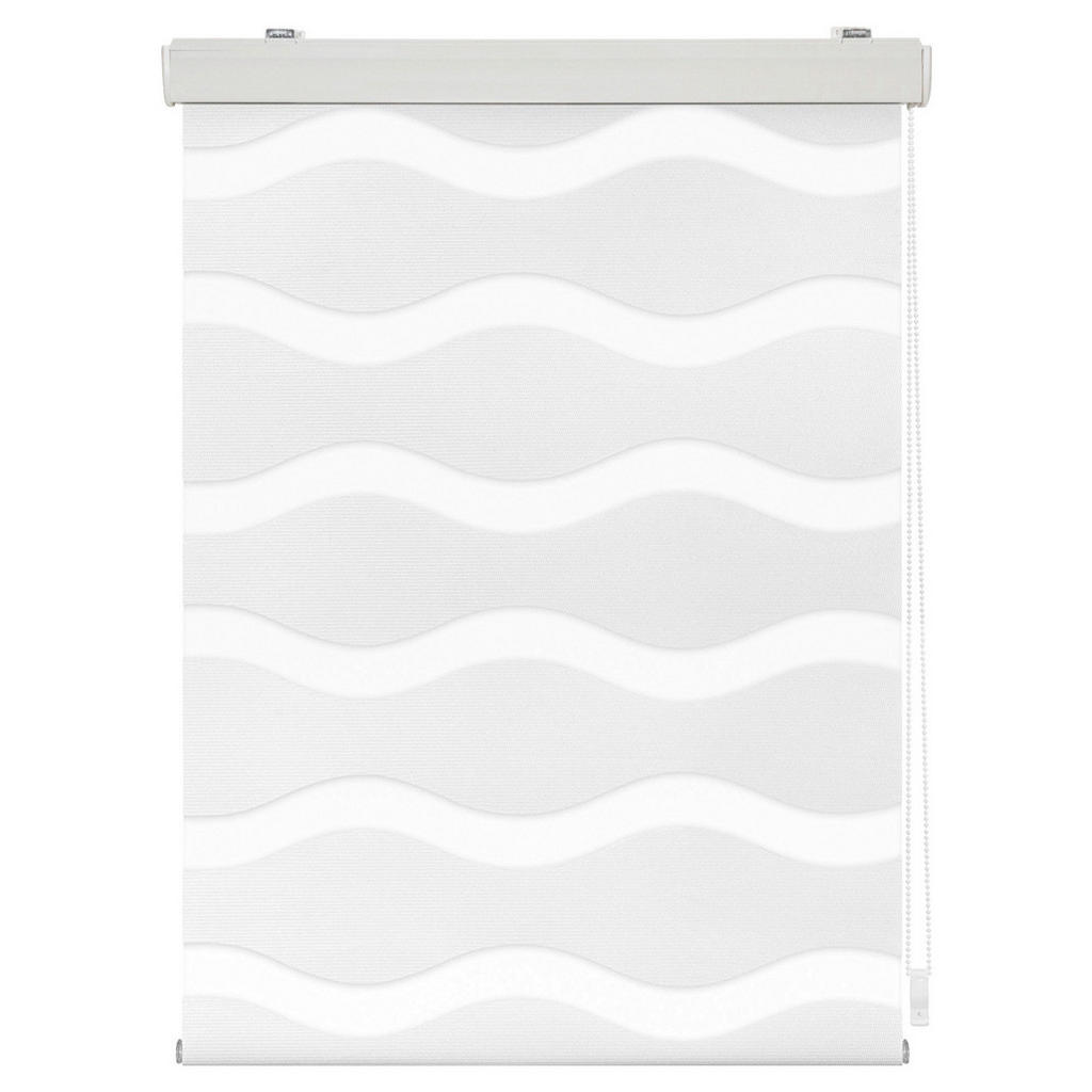 Thumbnail - Homeware Doppelrollo Mare, Weiß, Textil, Wellen, 80x210 cm, Länge universell einstellbar, Wohntextilien, Rollos & Jalous...