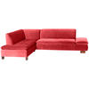 ECKSOFA Rot Samt, Velours  - Dunkelbraun/Rot, Design, Holz/Textil (190/270cm) - Max Winzer