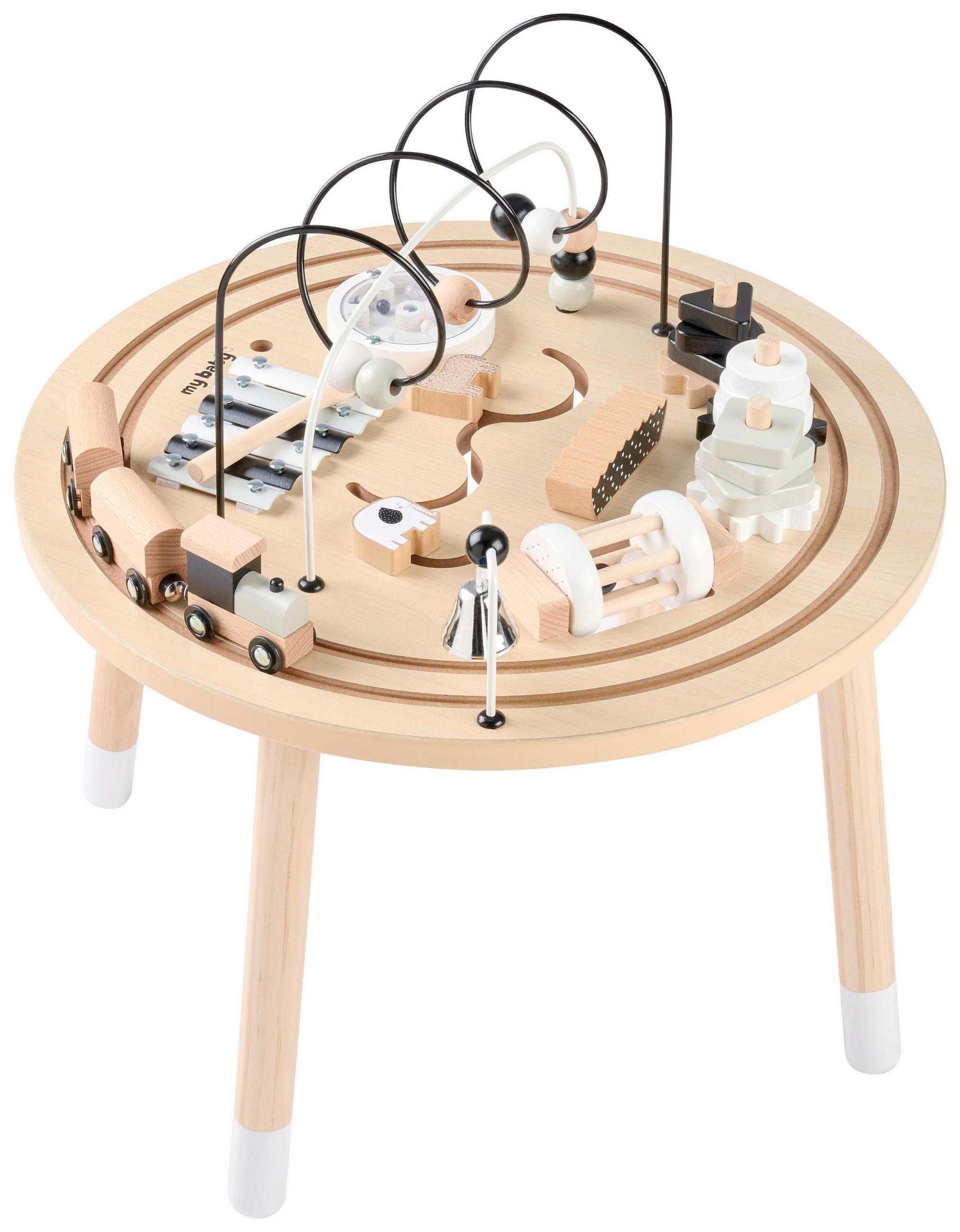 Thumbnail - My Baby Lou Kinderspieltisch, Grau, Natur, Schwarz, Weiß, Holz, Birke, Kiefer, massiv, Sperrholz, 50.3 cm, EN 71, Spielz...