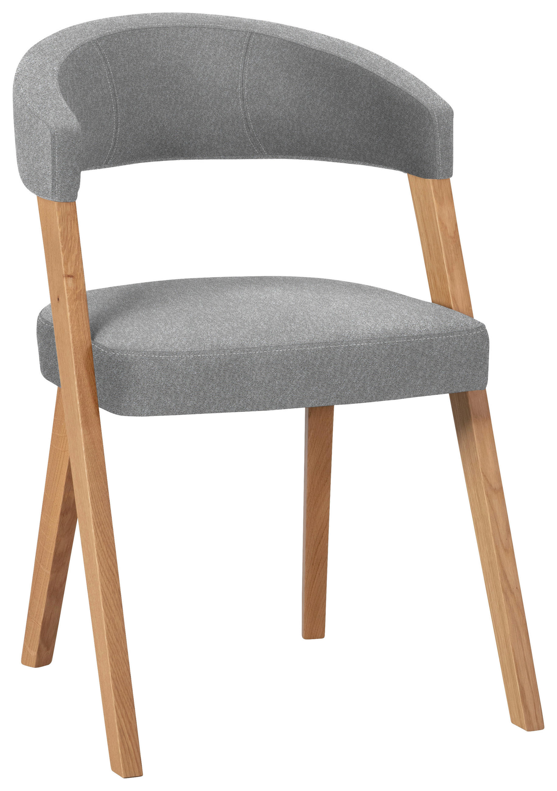 STUHL in Holz, Textil Hellgrau, Wildeiche  - Wildeiche/Eichefarben, MODERN, Holz/Textil (56/81/66cm) - Venda