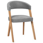 STUHL in Holz, Textil Hellgrau, Wildeiche  - Wildeiche/Eichefarben, MODERN, Holz/Textil (56/81/66cm) - Venda