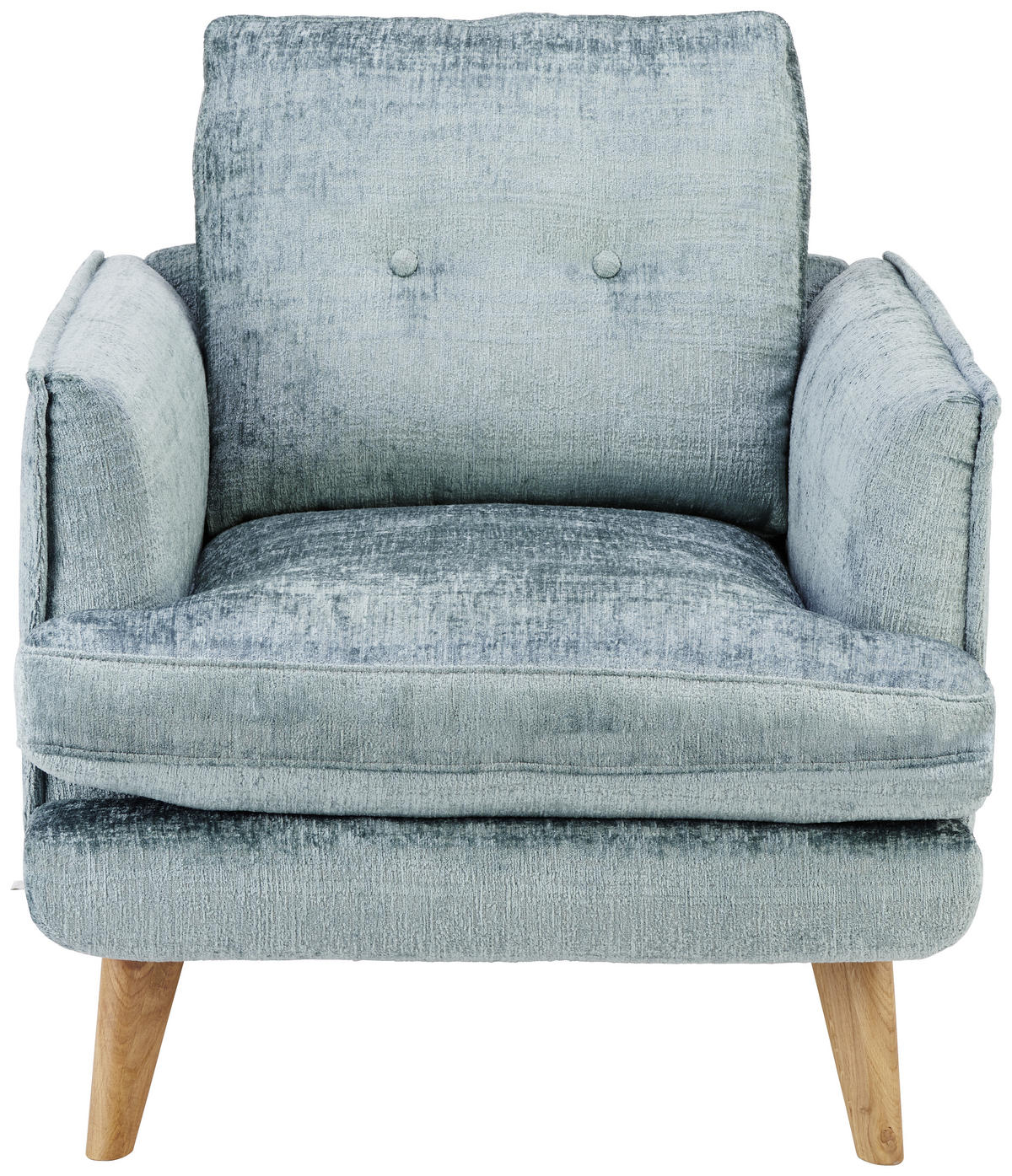SESSEL in Velours Türkis  - Türkis/Eichefarben, Design, Holz/Textil (80/93/92cm) - Livetastic