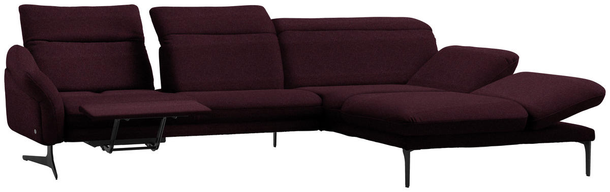 ECKSOFA in Webstoff Lila  - Anthrazit/Lila, Design, Textil/Metall (299/203cm) - Himolla