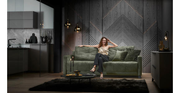 SCHLAFSOFA  in Flachgewebe Dunkelgrün  - Dunkelgrün/Schwarz, KONVENTIONELL, Textil/Metall (232/77/116cm) - Dieter Knoll