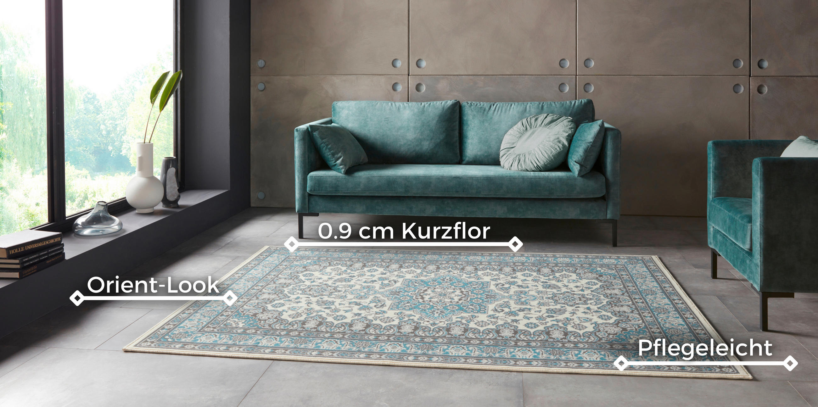ORIENTTEPPICH 80/150 cm Mirkan Creme, Hellblau  - Creme/Hellblau, Basics, Kunststoff/Textil (80/150cm) - Novel