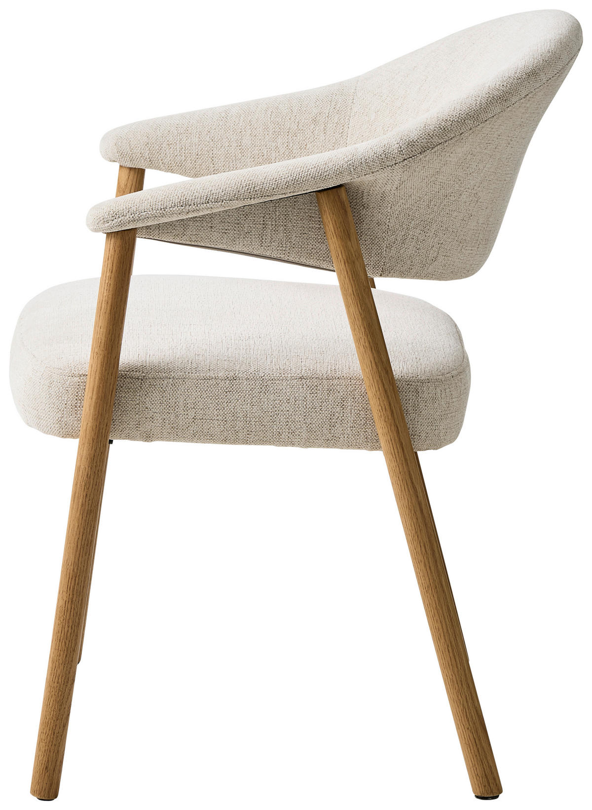 ARMLEHNSTUHL  in Chenille  - Sandfarben/Eichefarben, KONVENTIONELL, Holz/Textil (63/81/63cm) - Ambia Home