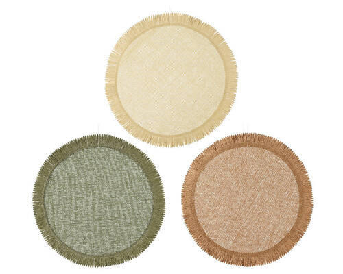 TISCHSET Textil, Naturmaterialien Braun, Creme, Grün  - Creme/Braun, Natur, Naturmaterialien/Textil (38,00/38,00/0,30cm)