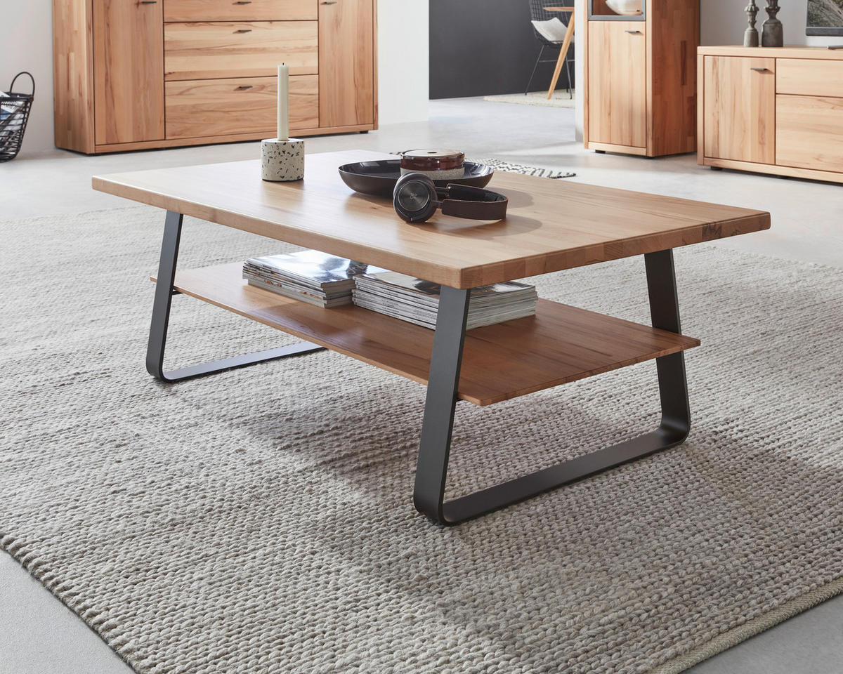 COUCHTISCH in Holz, Metall 120/70/42,6 cm  - Schwarz/Kernbuche, Natur, Holz/Metall (120/70/42,6cm) - Valnatura