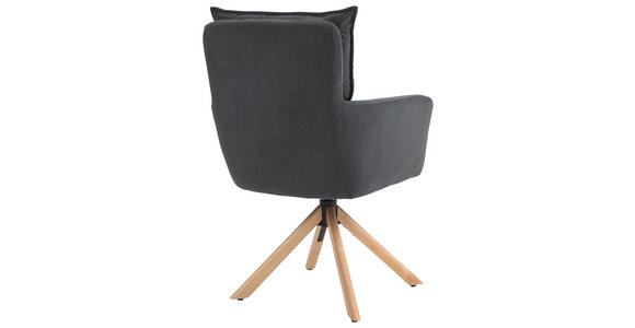 ARMLEHNSTUHL in Cord - Anthrazit/Buchefarben, Design, Holz/Textil (60/95/67cm) - Novel