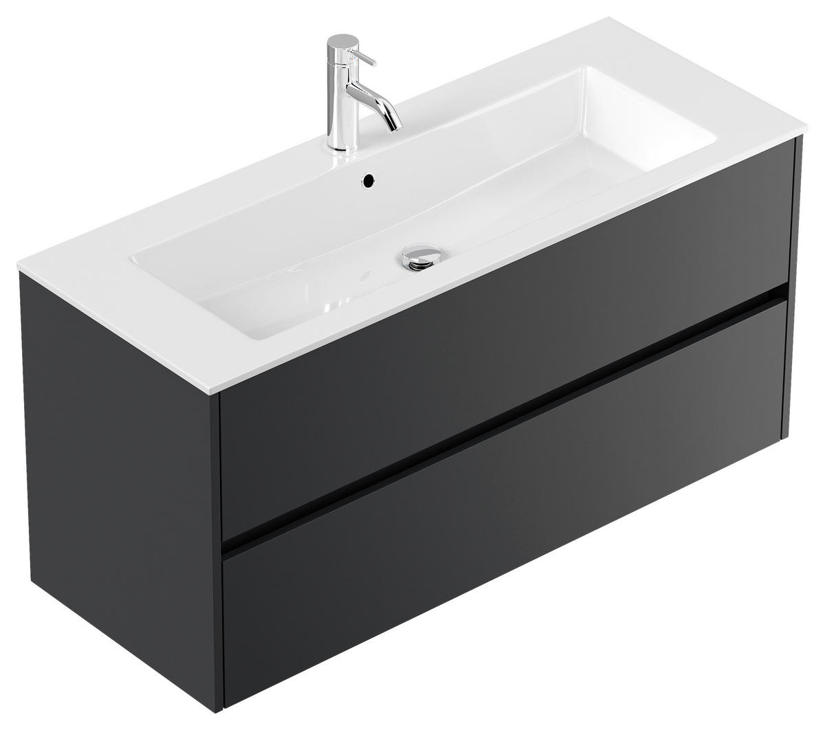 WASCHTISCHKOMBI  - Graphitfarben/Weiß, MODERN, Holzwerkstoff/Stein (120/58,8/46,5cm) - MID.YOU