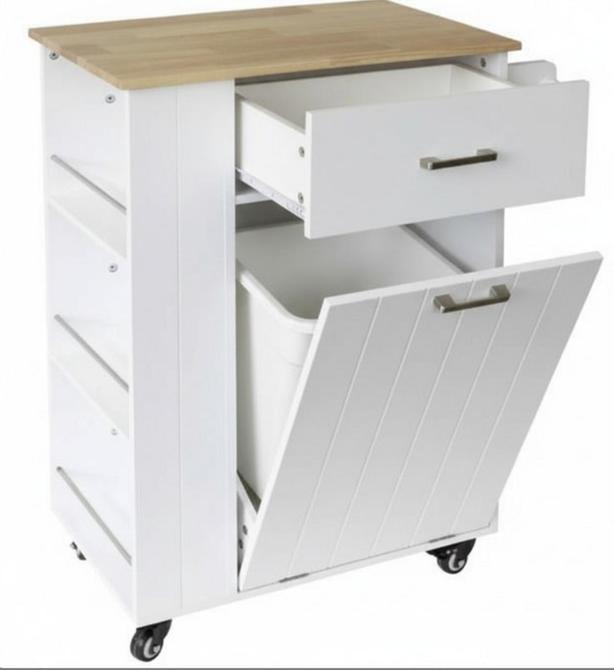 SERVIERWAGEN in Weiß  - Silberfarben/Schwarz, Basics, Holz/Holzwerkstoff (68/89/40cm) - MID.YOU