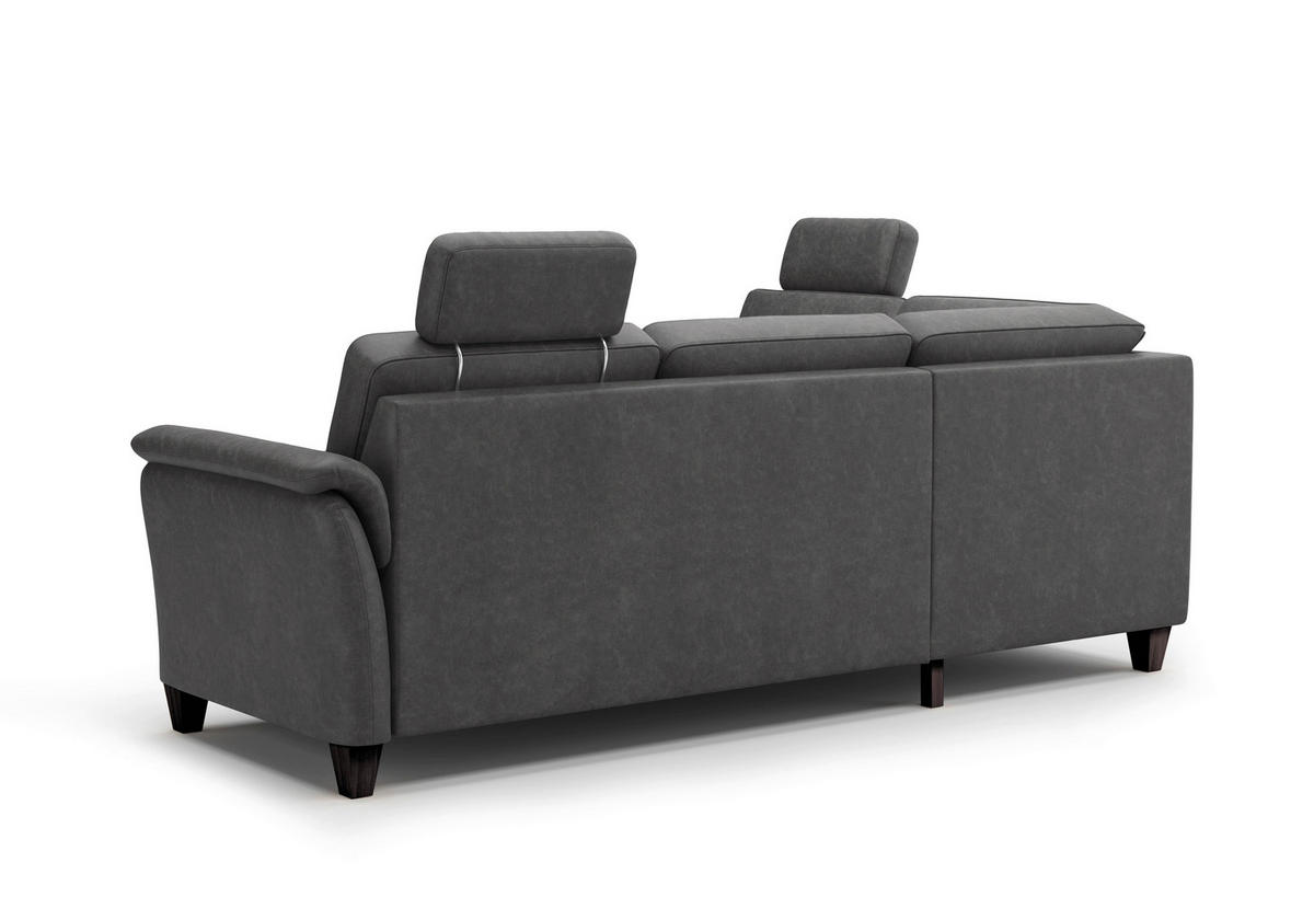 ECKSOFA PALMERA V Anthrazit Mikrofaser  - Wengefarben/Anthrazit, KONVENTIONELL, Holz/Textil (212/236cm) - Sit & More