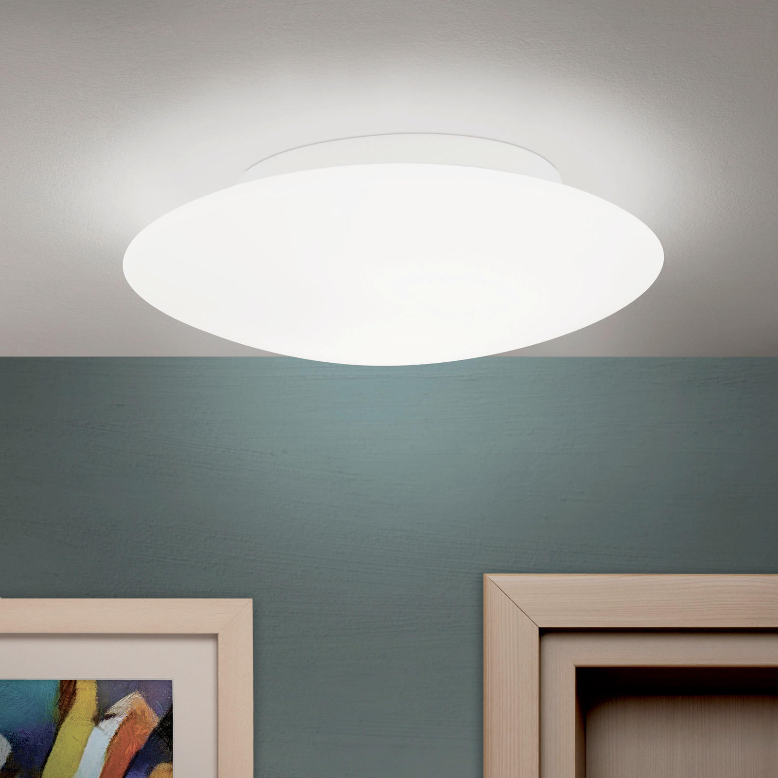 DECKENLEUCHTE Alba 30/10 cm   - Weiß, Basics, Glas/Metall (30/10cm)