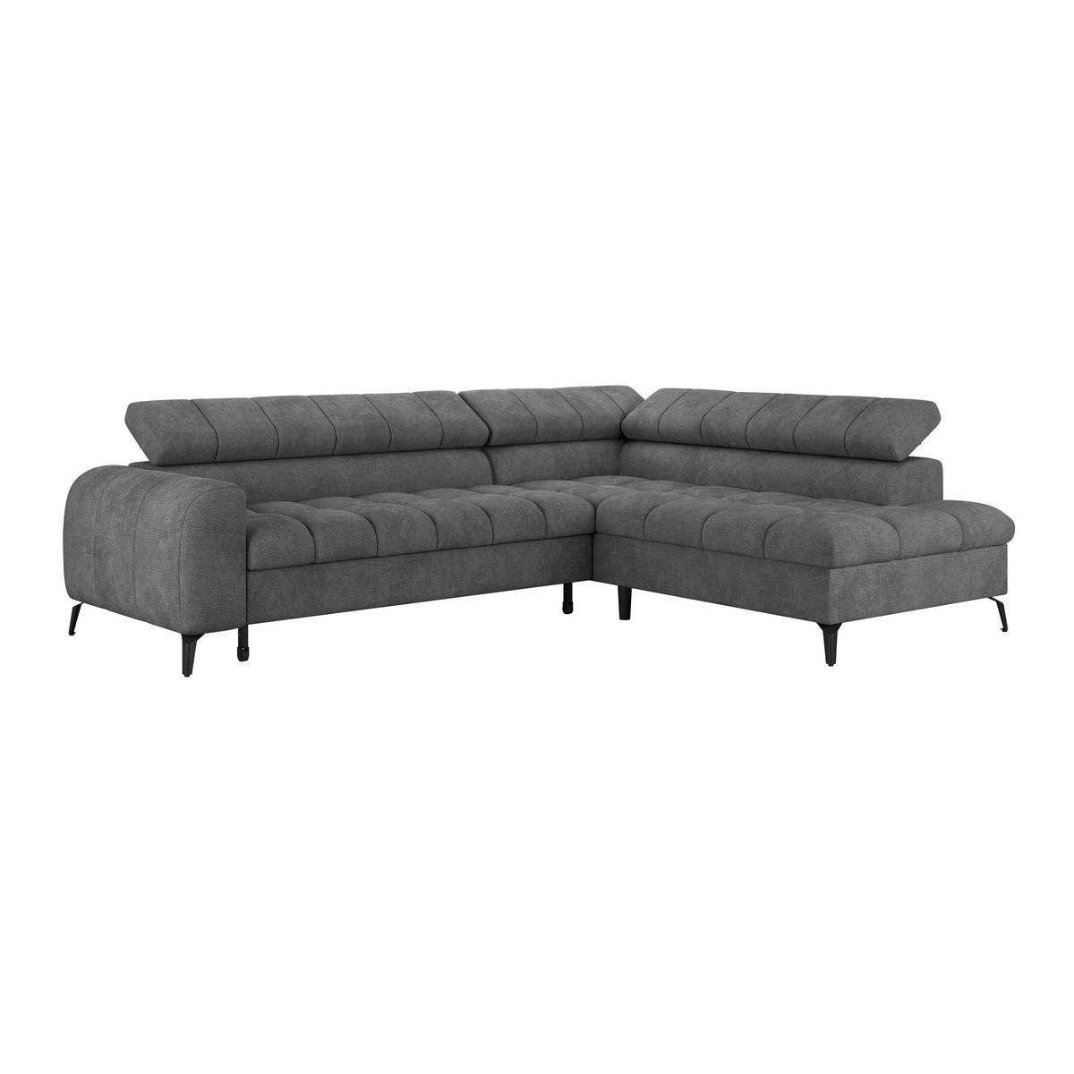 ECKSOFA in Anthrazit  - Anthrazit/Schwarz, Trend, Kunststoff/Textil (261/203cm) - Livetastic