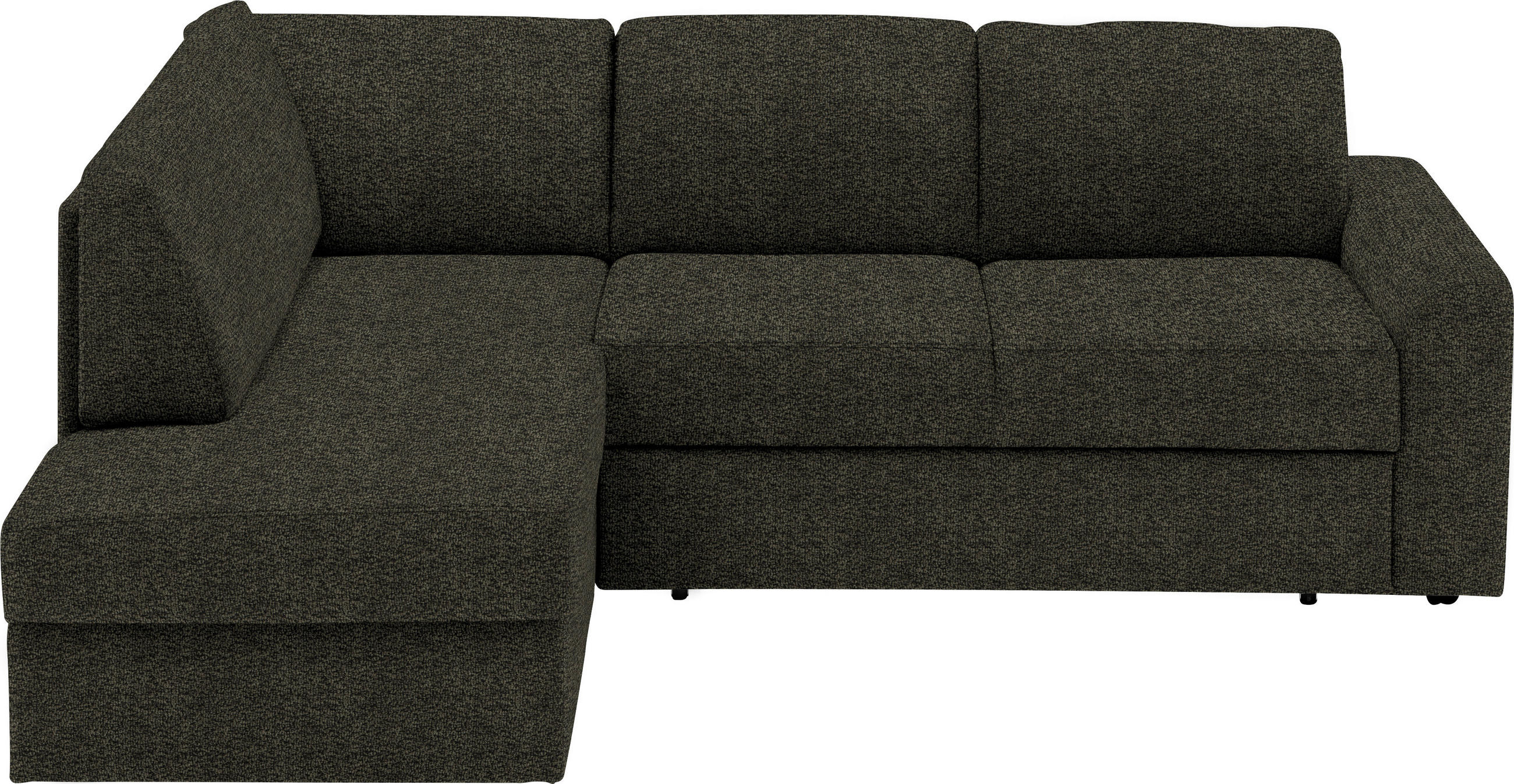 ECKSOFA in Webstoff Dunkelgrün  165/224 cm  - Dunkelgrün/Schwarz, KONVENTIONELL, Kunststoff/Textil (165/224cm) - Xora
