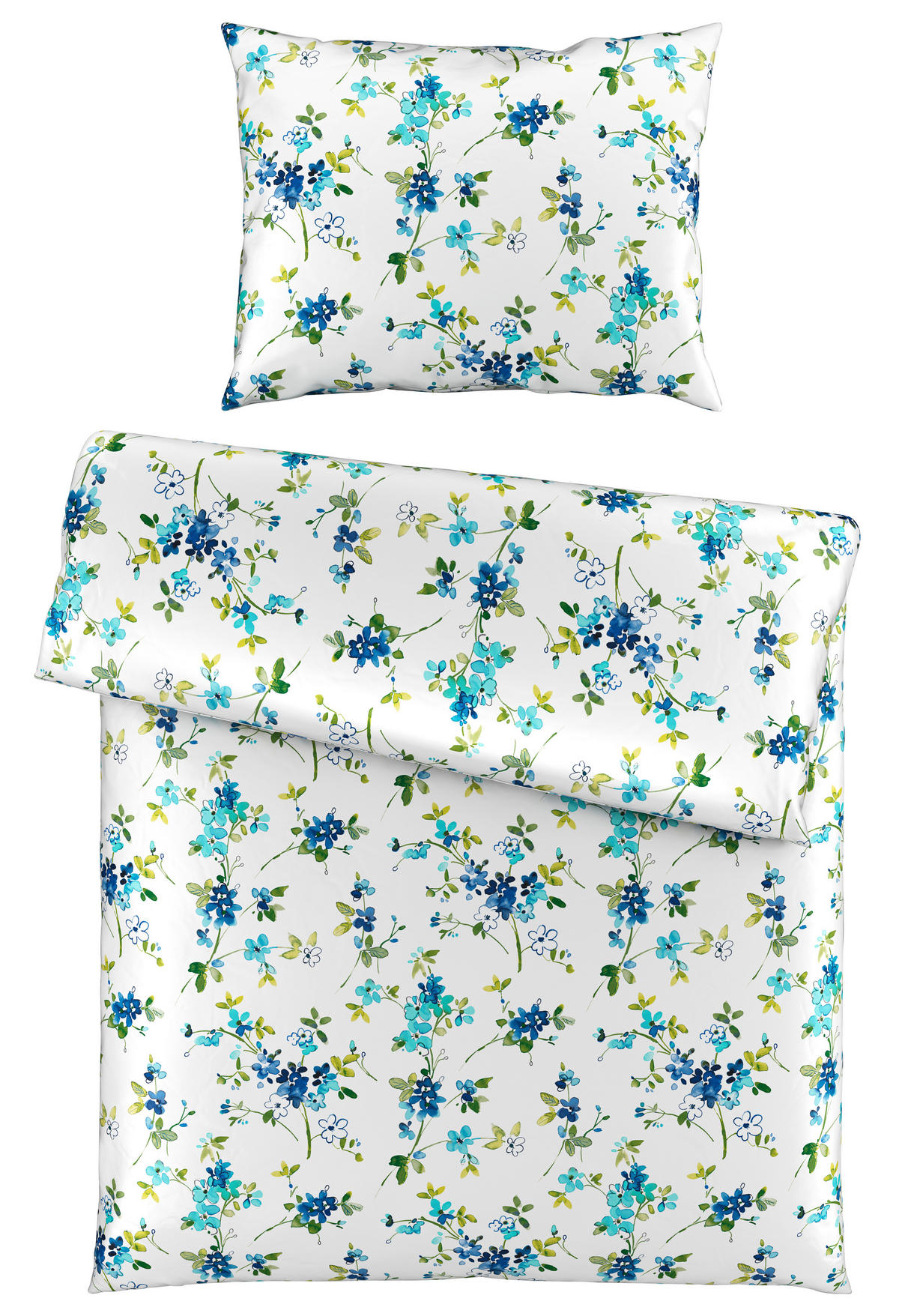 POSTEĽNÁ BIELIZEŇ, satén, modrá, 140/200 cm - modrá, Konventionell, textil (140/200cm) - Esposa