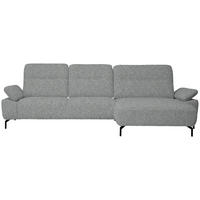 ECKSOFA in Chenille, Flachgewebe Pastellblau  - Pastellblau/Schwarz, Design, Textil/Metall (318/165cm) - Xora