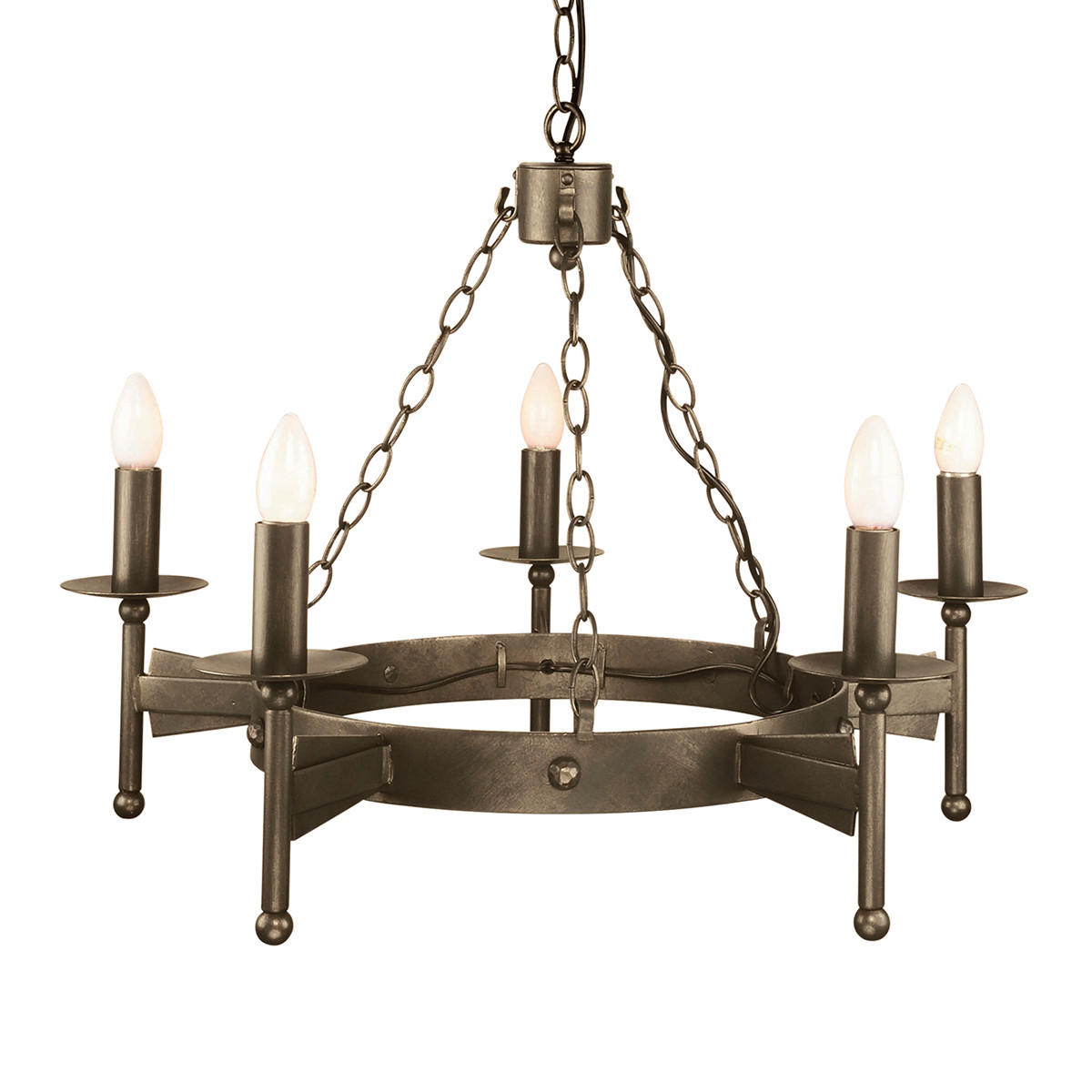 KRONLEUCHTER 67/59 cm   - Bronzefarben, Natur, Metall (67/59cm) - Elstead Lighting