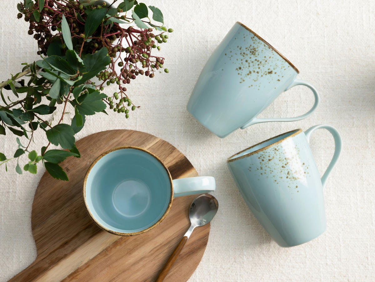 SET KAFFEMUGGAR 6 delar  - pastellblå, Trend, keramik (300ml) - Creatable