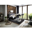 BOXBETT 140/200 cm,  in Anthrazit, Matratze, gepolstertes Kopfteil, Bettkasten, Topper,  - Chromfarben/Anthrazit, Basics, Textil/Metall (140/200cm) - Xora