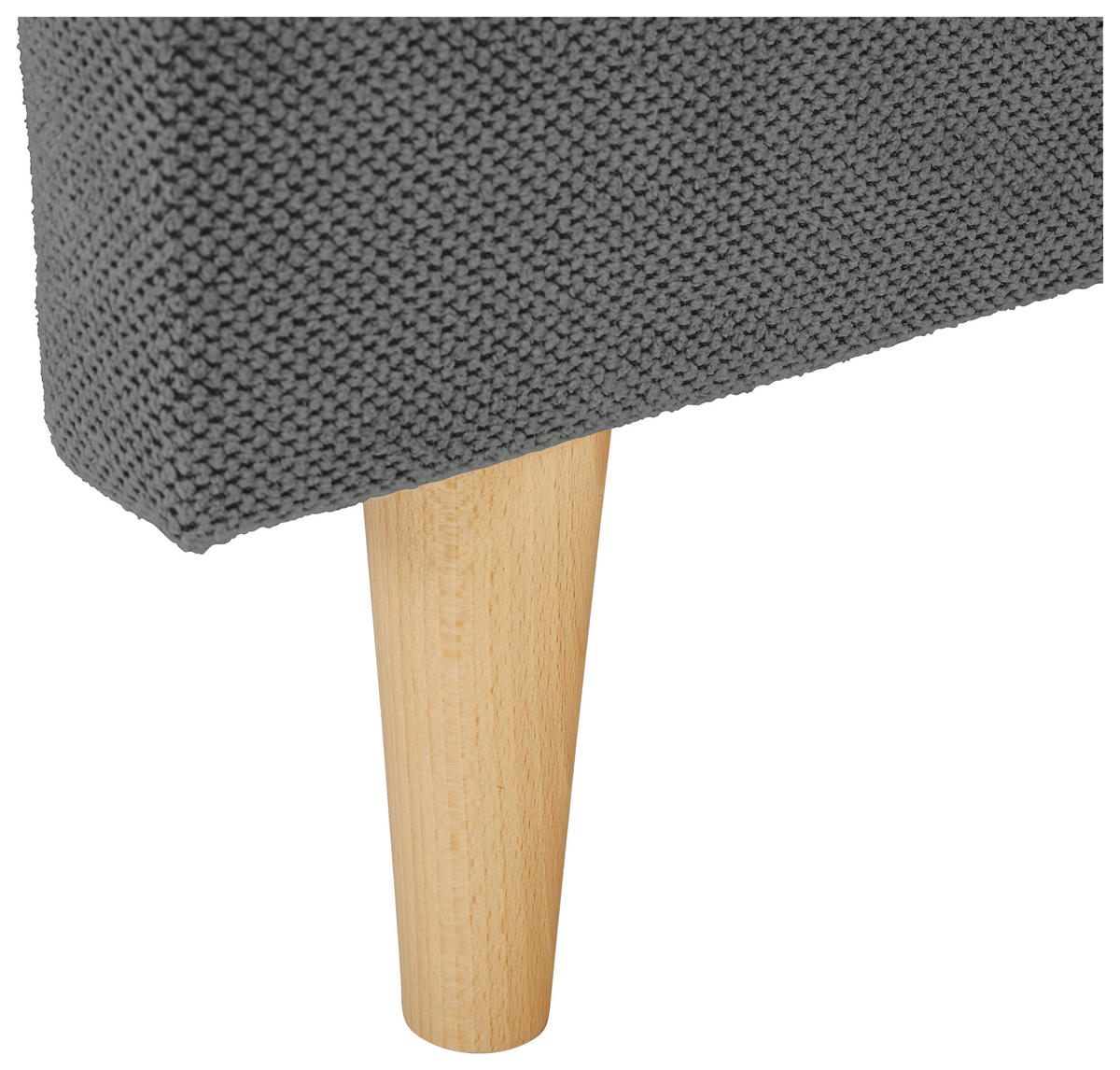 ECKSOFA Dunkelgrau Webstoff  - Dunkelgrau/Naturfarben, KONVENTIONELL, Holz/Textil (250/145cm) - Carryhome