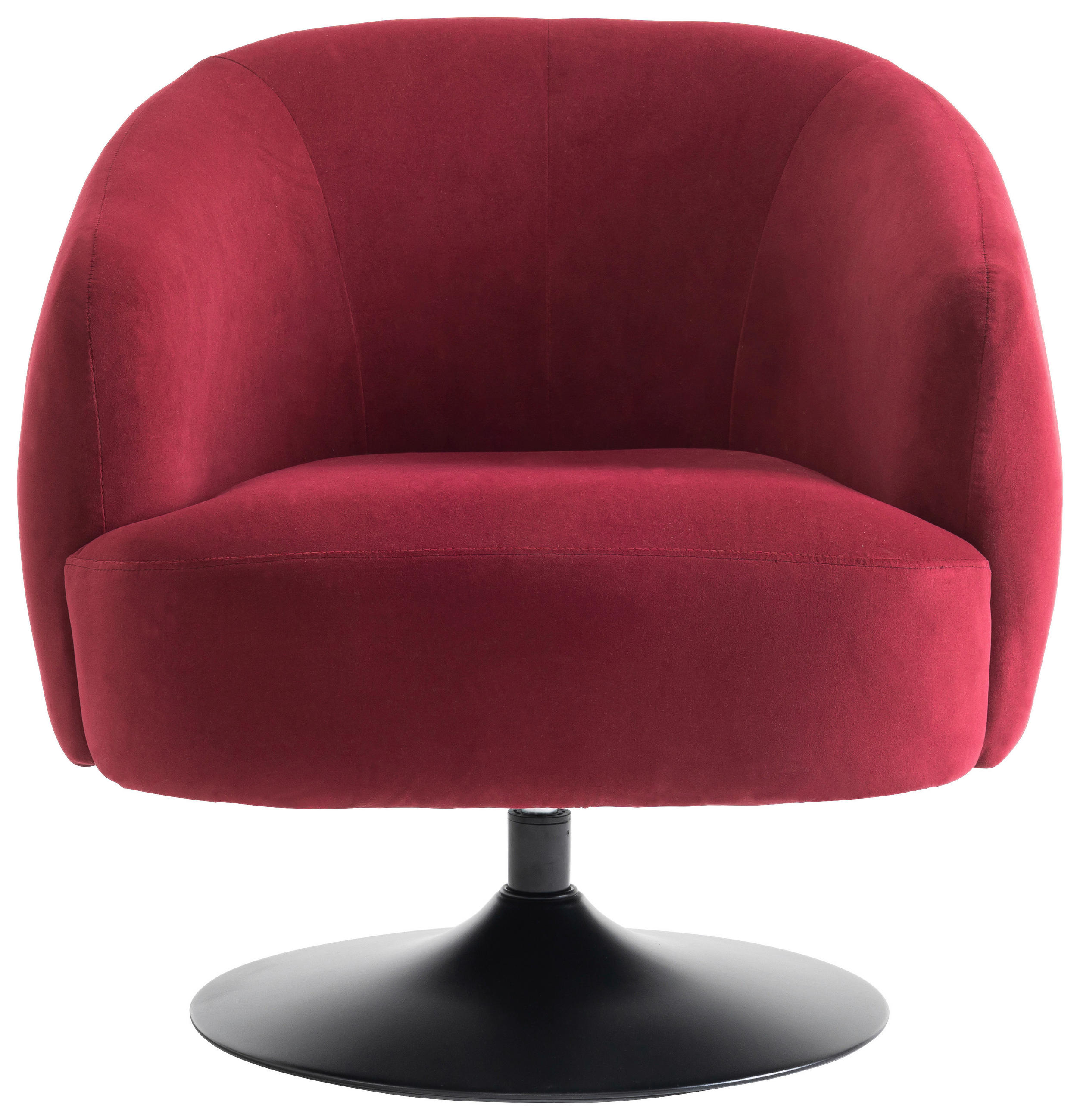 SESSEL Samt Dunkelrot    - Schwarz/Dunkelrot, Design, Textil/Metall (79/65/83cm) - Carryhome