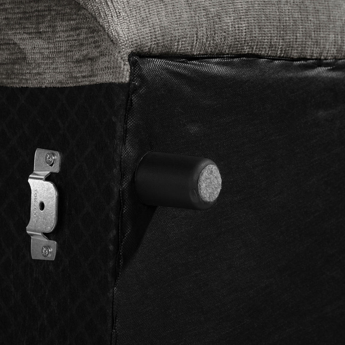 ECKSOFA in Chenille Anthrazit  - Anthrazit/Schwarz, Modern, Kunststoff/Textil (184/269cm) - Trendmanufaktur