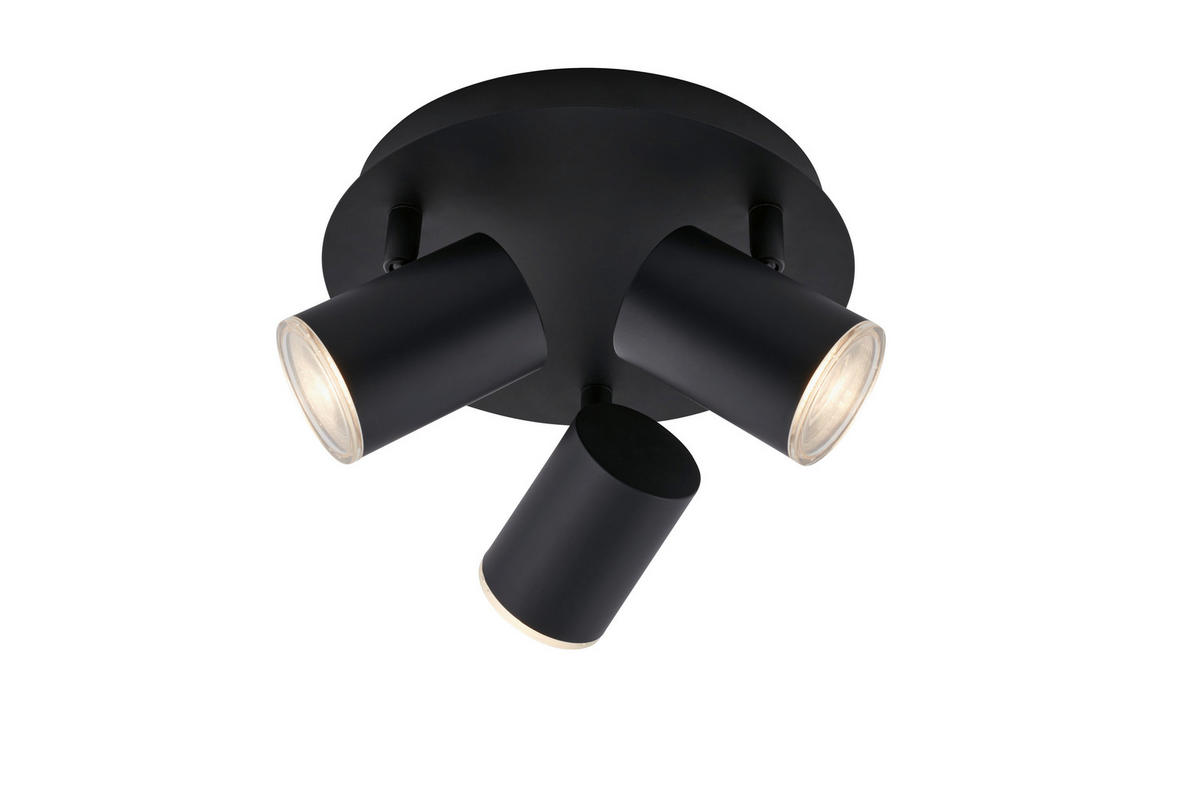 BADEZIMMER-DECKENLEUCHTE 21/11,2 cm   - Schwarz, Design, Kunststoff/Metall (21/11,2cm) - Briloner
