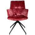 ARMLEHNSTUHL  Stoffauswahl, Sitzfläche 360° drehbar, automatische Rückholfunktion Samt  - Beere/Schwarz, Design, Textil/Metall (59/89,5/63cm) - Novel