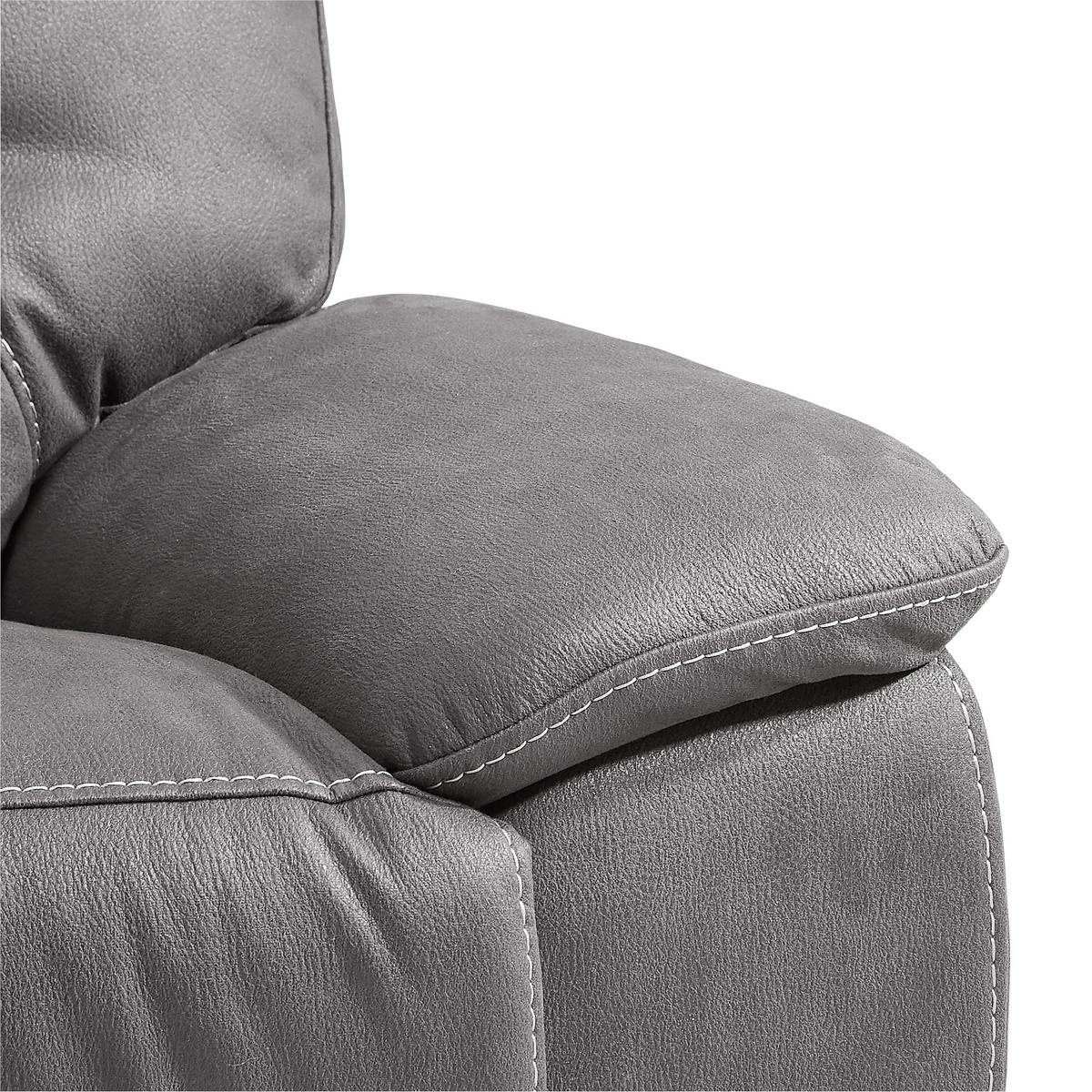 RECLINERFÅTÖLJ i vävt tyg grå  - svart/grå, Klassisk, trä/textil (114/97/100cm) - Cantus