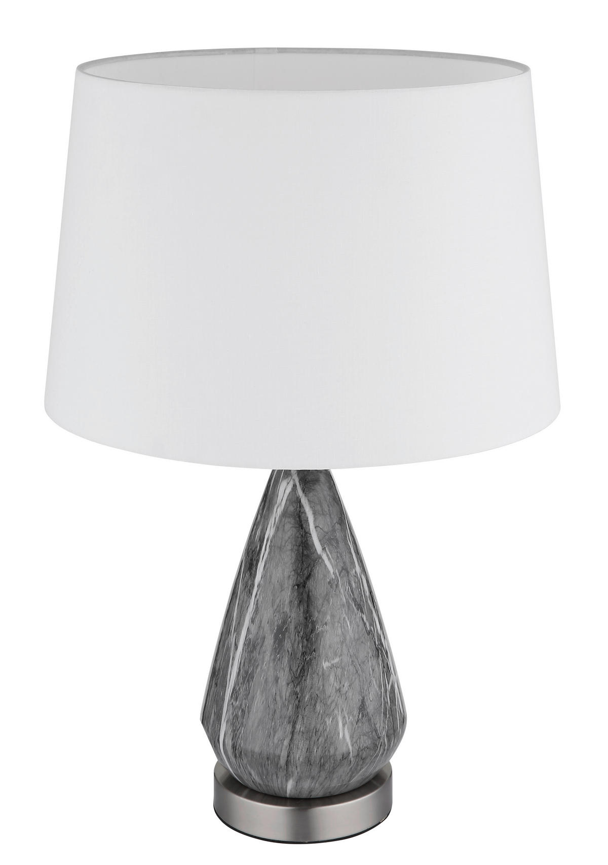 BORDSLAMPA 35/54 cm   - vit/nickelfärgad, Klassisk, metall/textil (35/54cm) - Globo